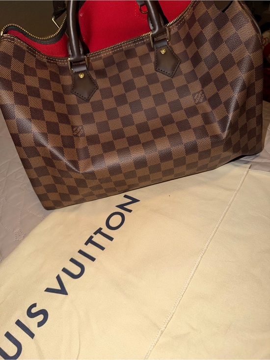 Louis Vuitton Handbags - Louis Vuitton Speedy 35 Damier Ebene with Red Interior